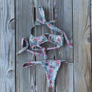 strawberry milk mob floral bikini set